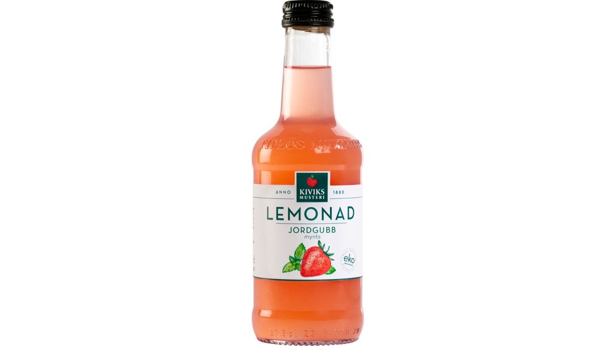 Kiviks Musteri Lemonad Jordgubb & Mynta 27,5cl – Lemonad ekologisk jordgubb mynta är en klassisk frisk lemona...