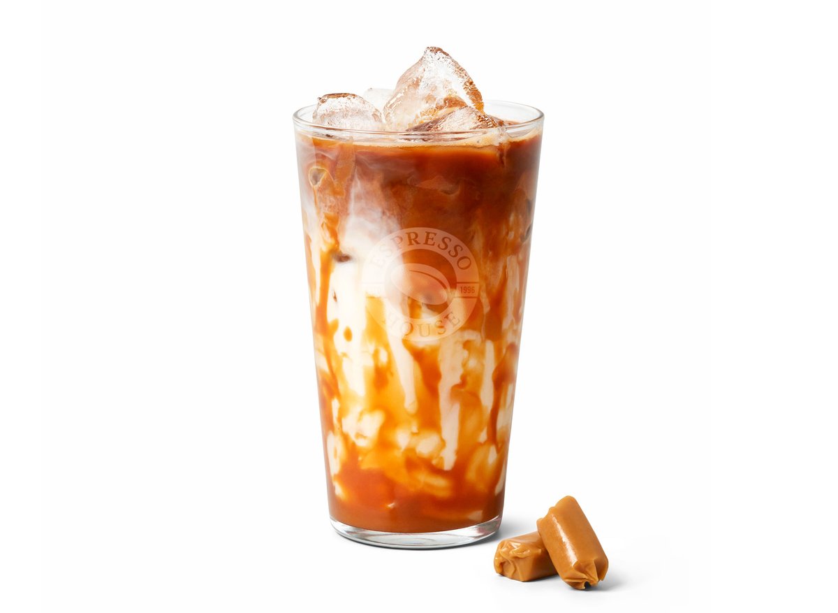 Islatte Salted Caramel Standard – Espresso, ripplad kolasås, salt karamellsyrup, kall mjölk oc...