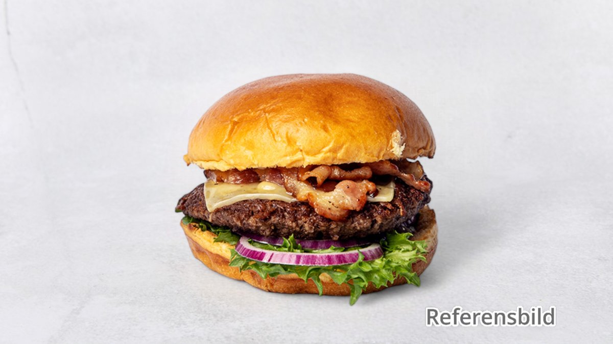 BBQ Bacon Klassisk – En klassisk BBQ burgare med kvarnens hamburgerdressing, nötk...