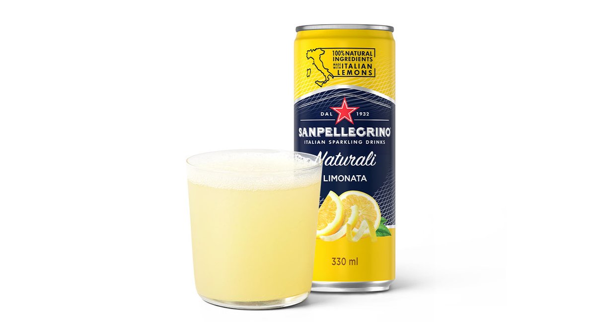 San Pellegrino Lemonad – Italiensk kolsyrad dryck, smaksatt med citronjuice.