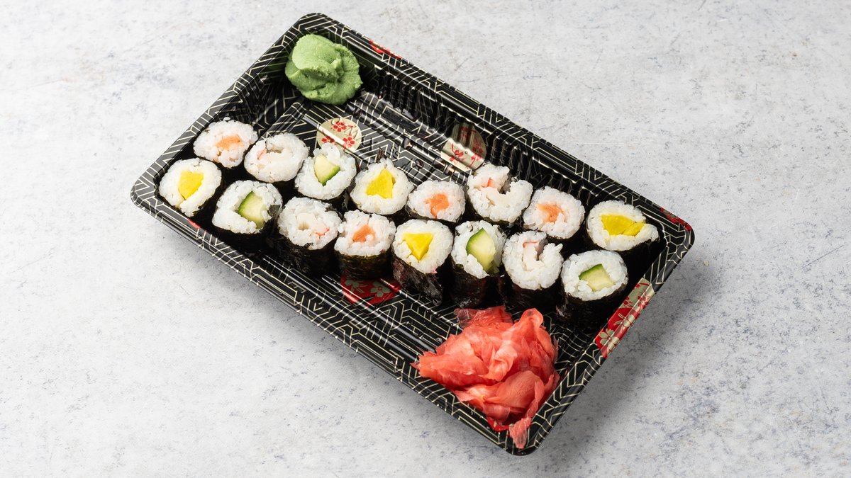 Maki Mix 16 db – lazac, surimi, uborka, pácolt retek