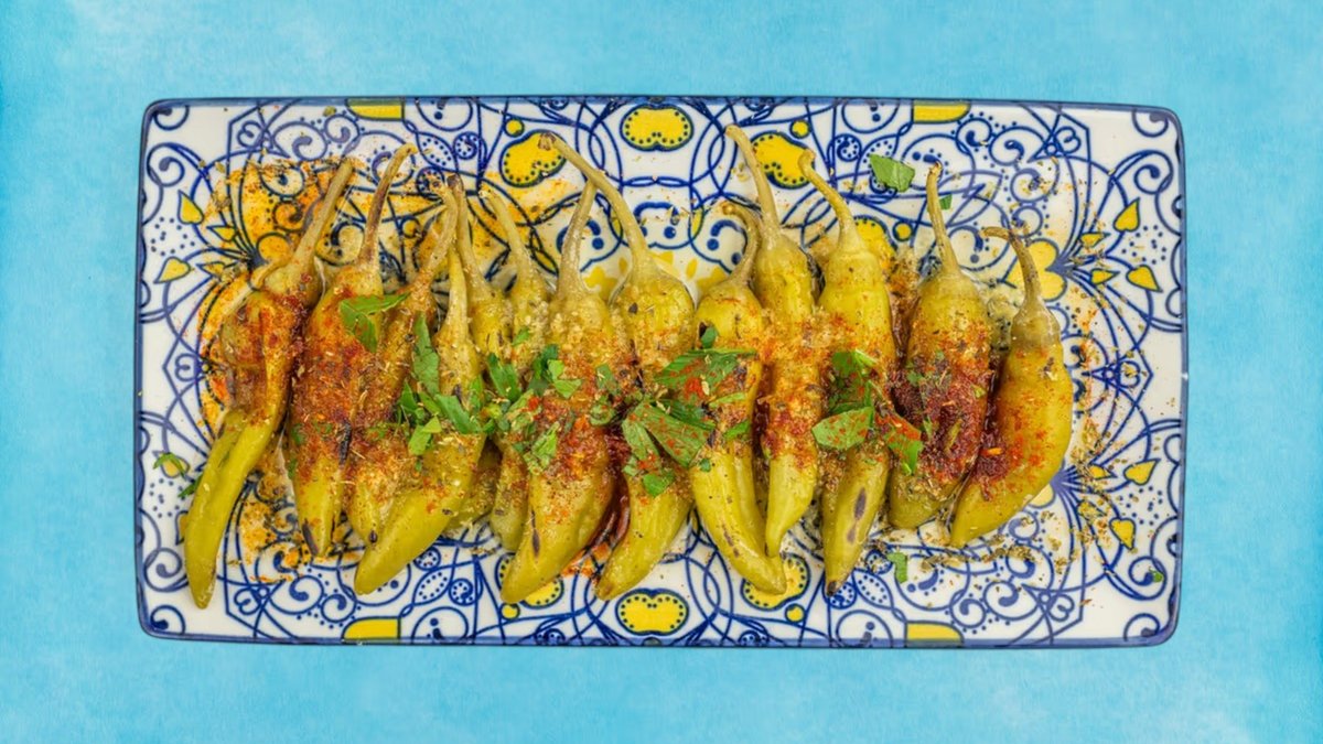 Grilled Peppers with fresh Garlic