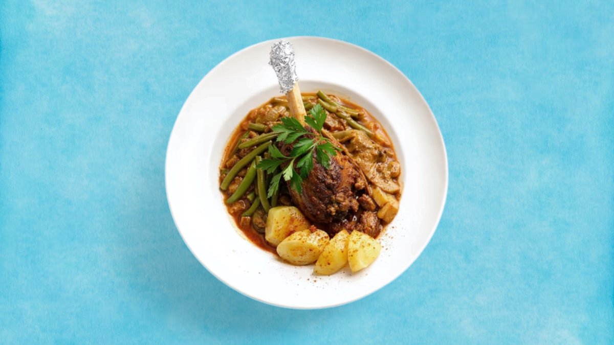 Braised Lamb Shank with green Beans